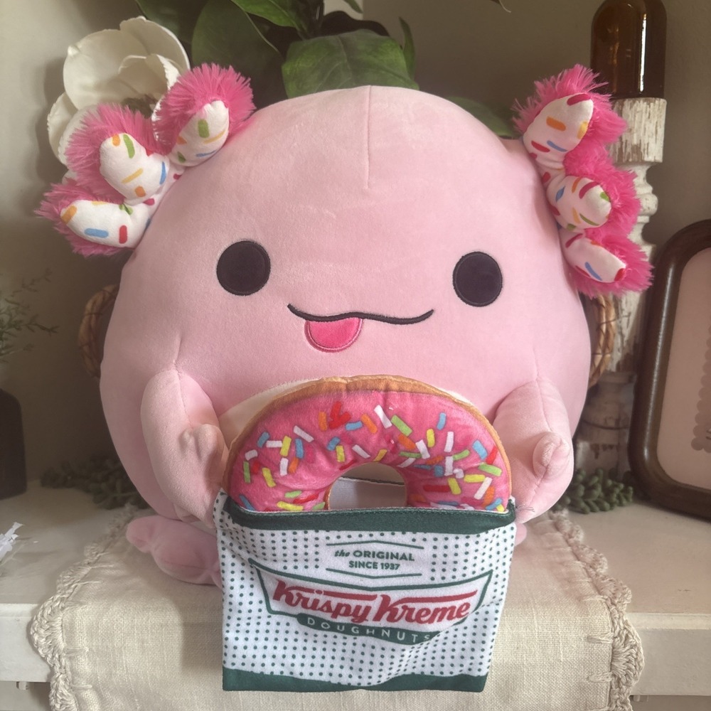 ZURU Snackles Axolotl Large 12in Plush Krispy Kreme Stuffed Animal Pink 2024